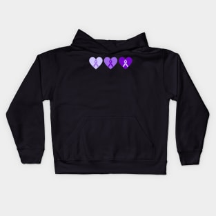 IBD Awareness Ribbon in Hearts Kids Hoodie